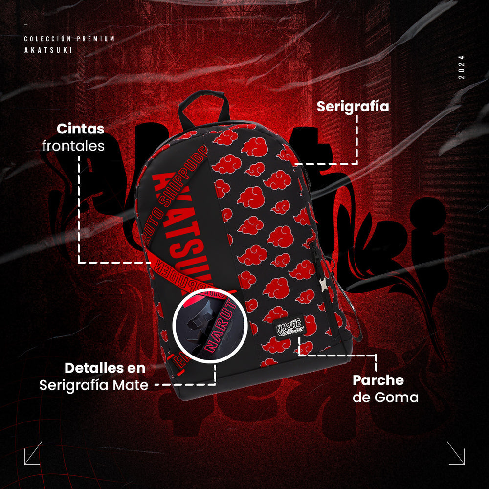 Mochila Akatsuki Nubes rojas