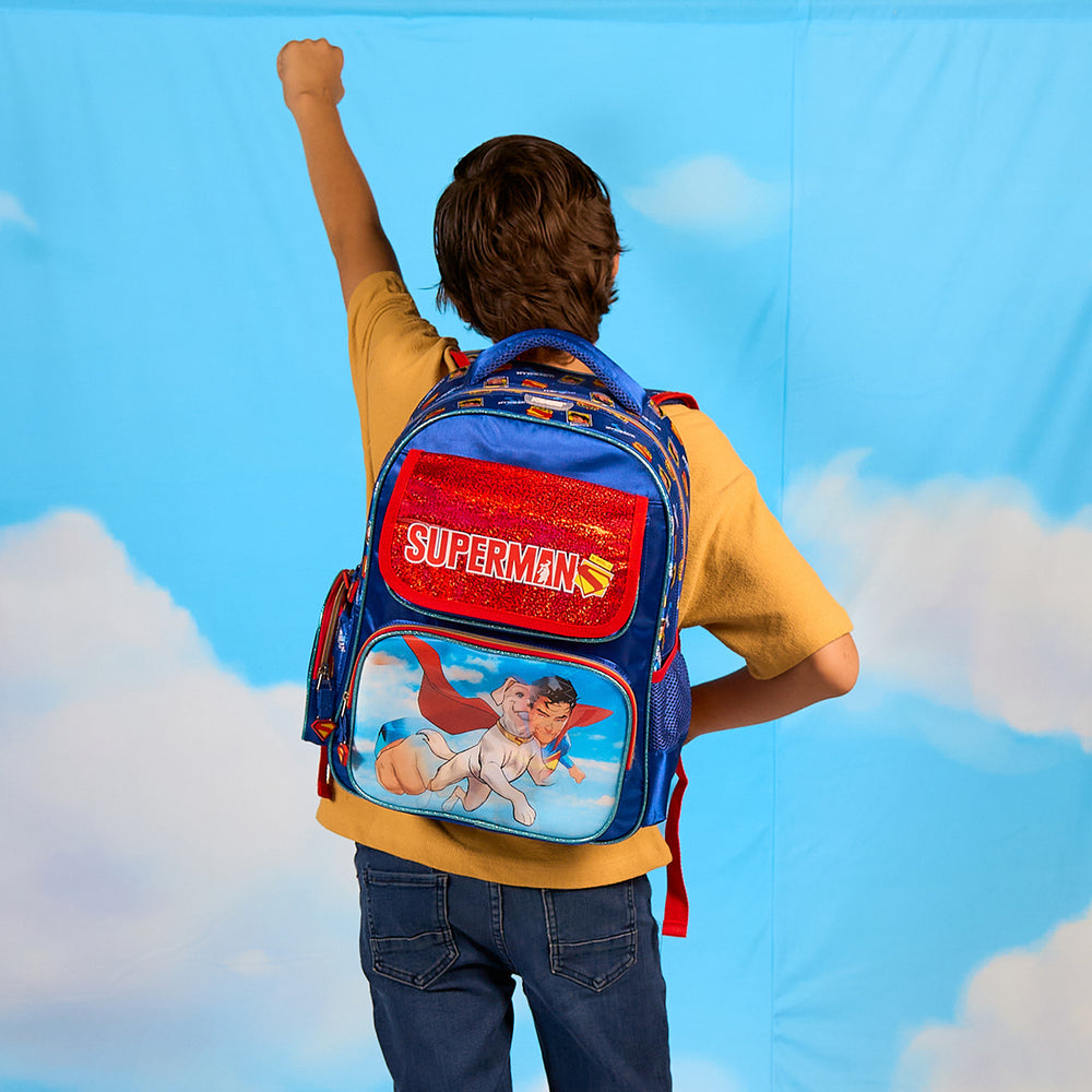 Set Mochila, Lonchera y Estuchera Escolar Superman Krypto Lenticular SKU: SUP015KT003A