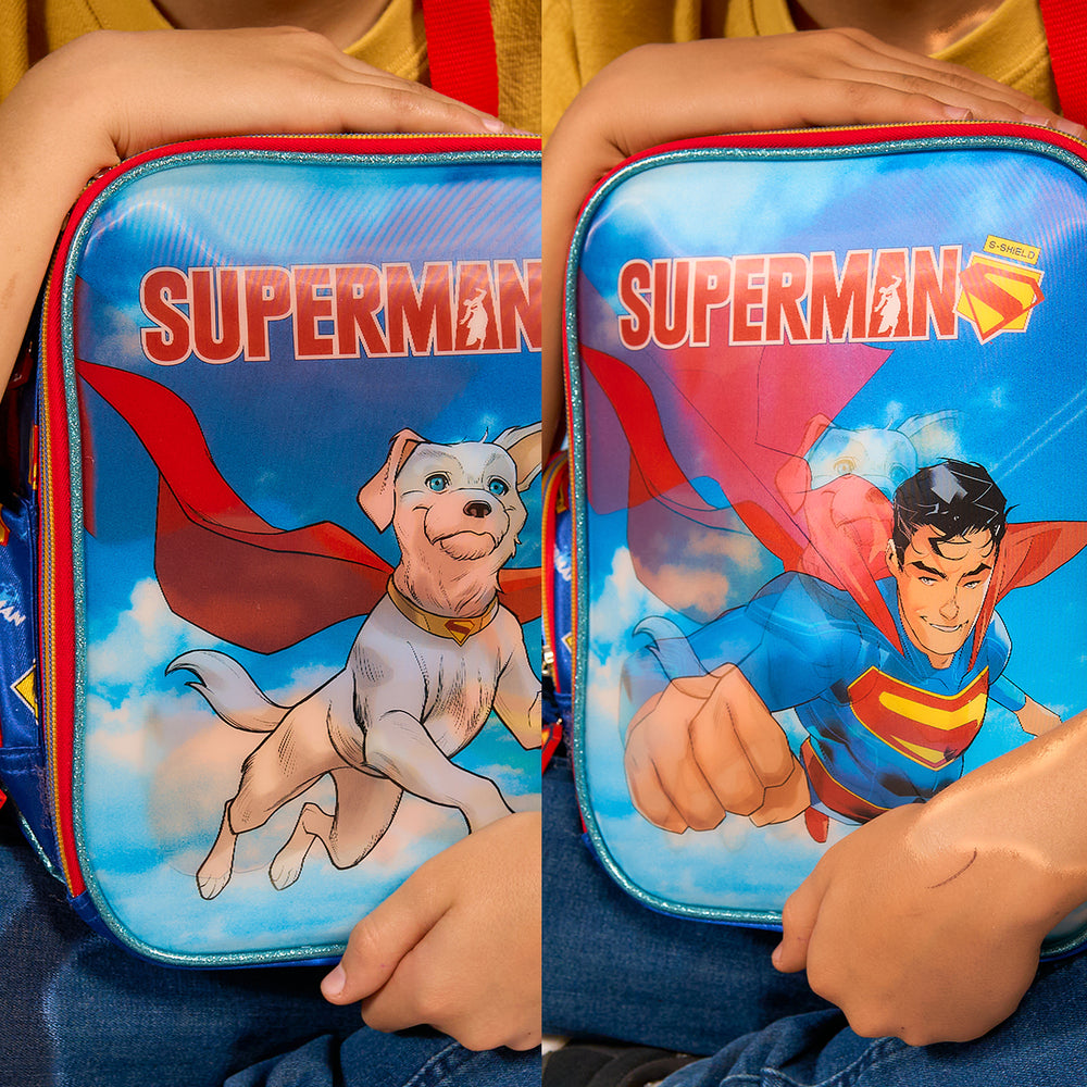 Set Mochila, Lonchera y Estuchera Escolar Superman Krypto Lenticular SKU: SUP015KT003A